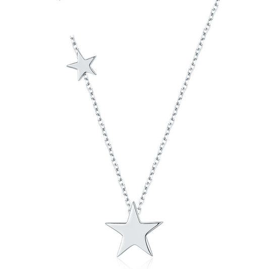 Starry Elegance: 925 Sterling Silver Necklace with Celestial Charm