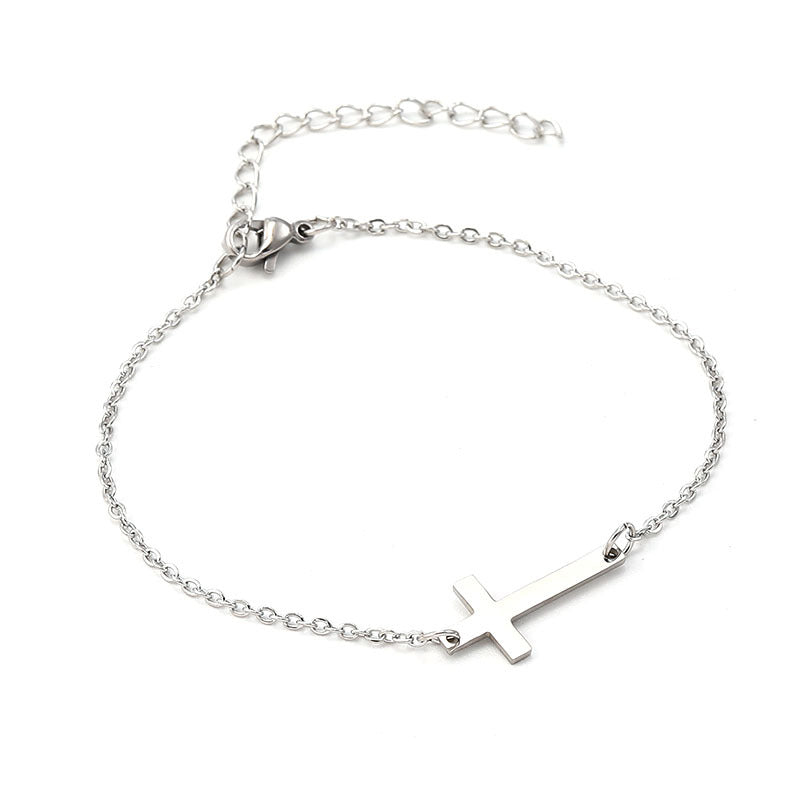 Chic Cross Choker: Stainless Steel Clavicle Necklace