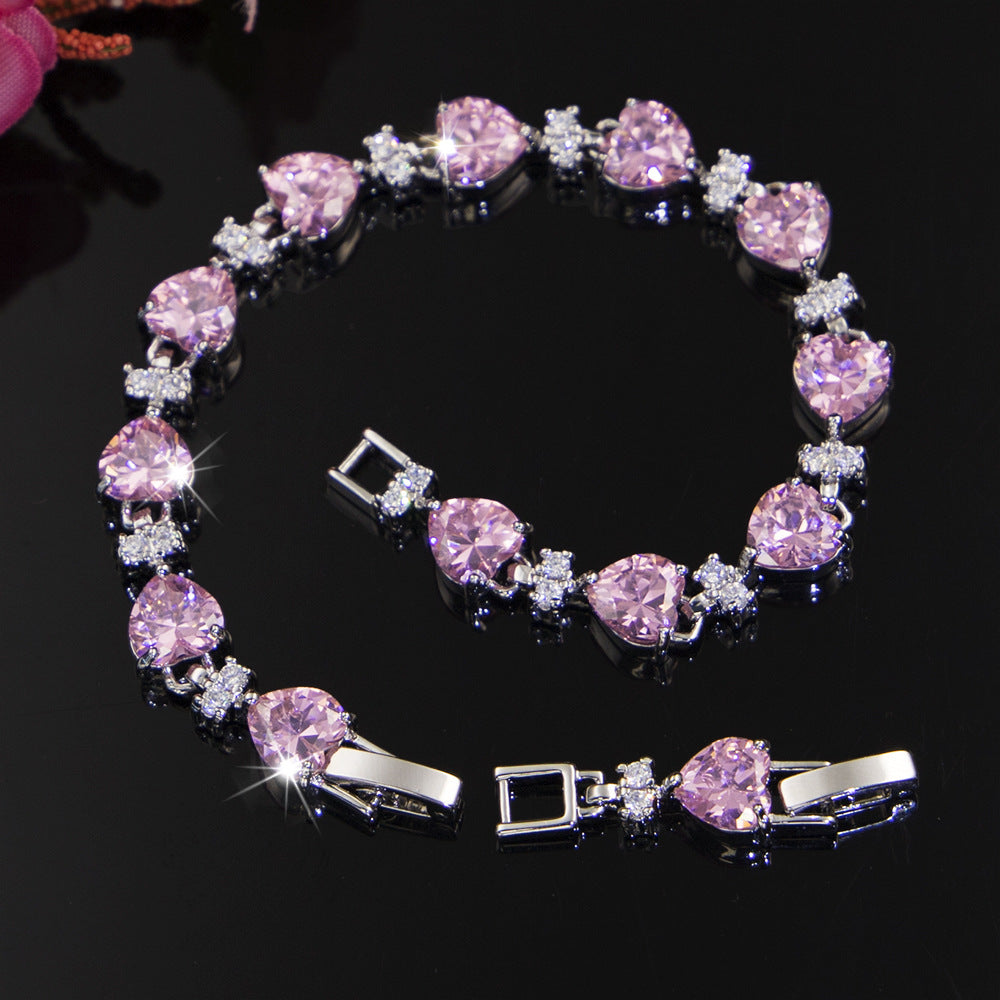 Diamond Clover Jewelry Set | Elegant Women's Zircon Ensemble.