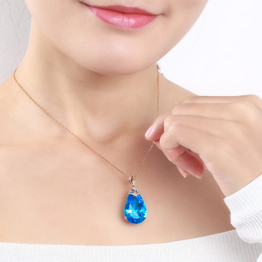 Exquisite Pear-Shaped Sapphire Pendant: Standout Elegance for Your Jewelry Collection.