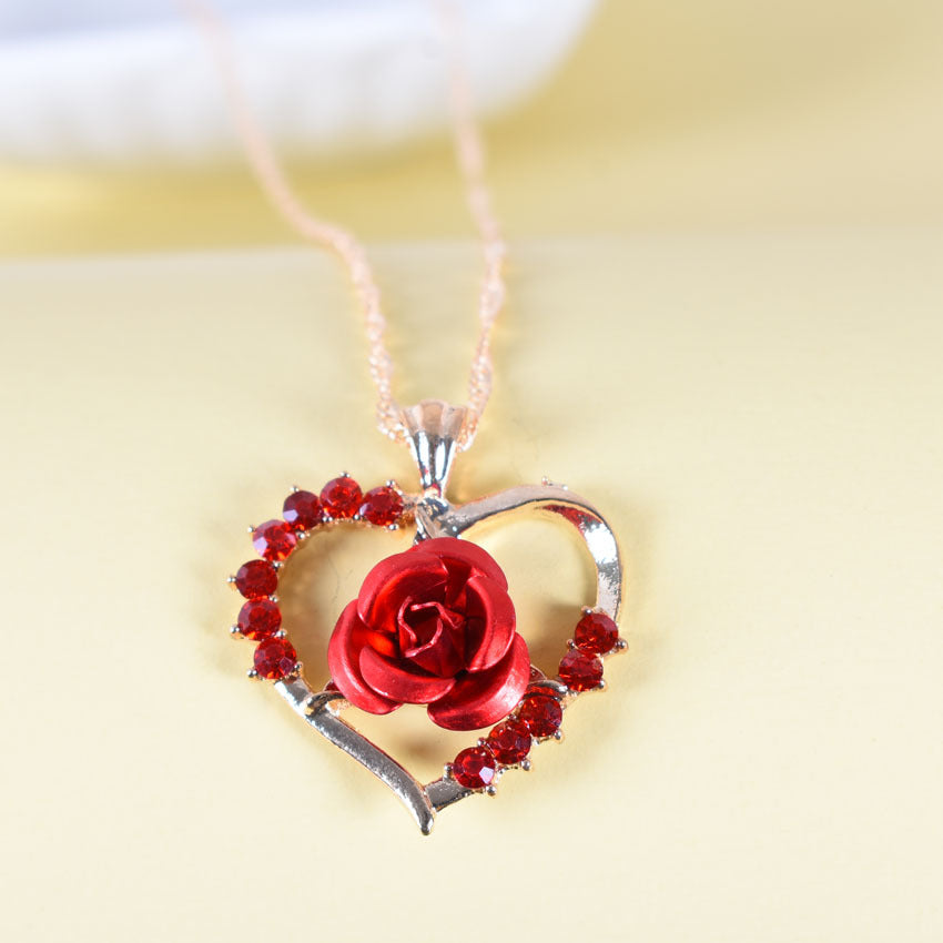 Blooming Beauty: Rose Flower Fashion, Gold-Plated with Zircon Accents.