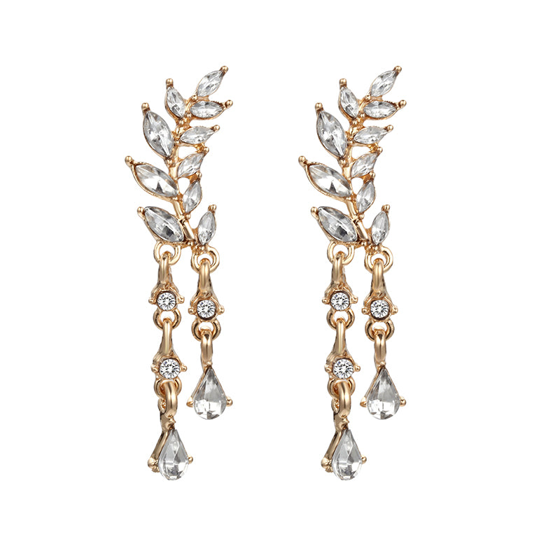 Dazzling Crystal Earrings with Zircon Accents – Timeless Jewelry