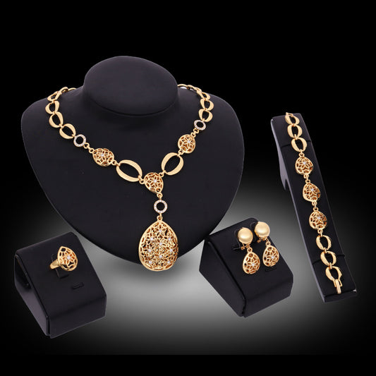 Complete Jewelry Set | Fashion Necklace, Earrings, Bracelet, and Ring Ensemble