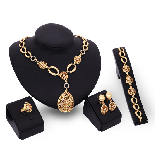 Complete Jewelry Set | Fashion Necklace, Earrings, Bracelet, and Ring Ensemble