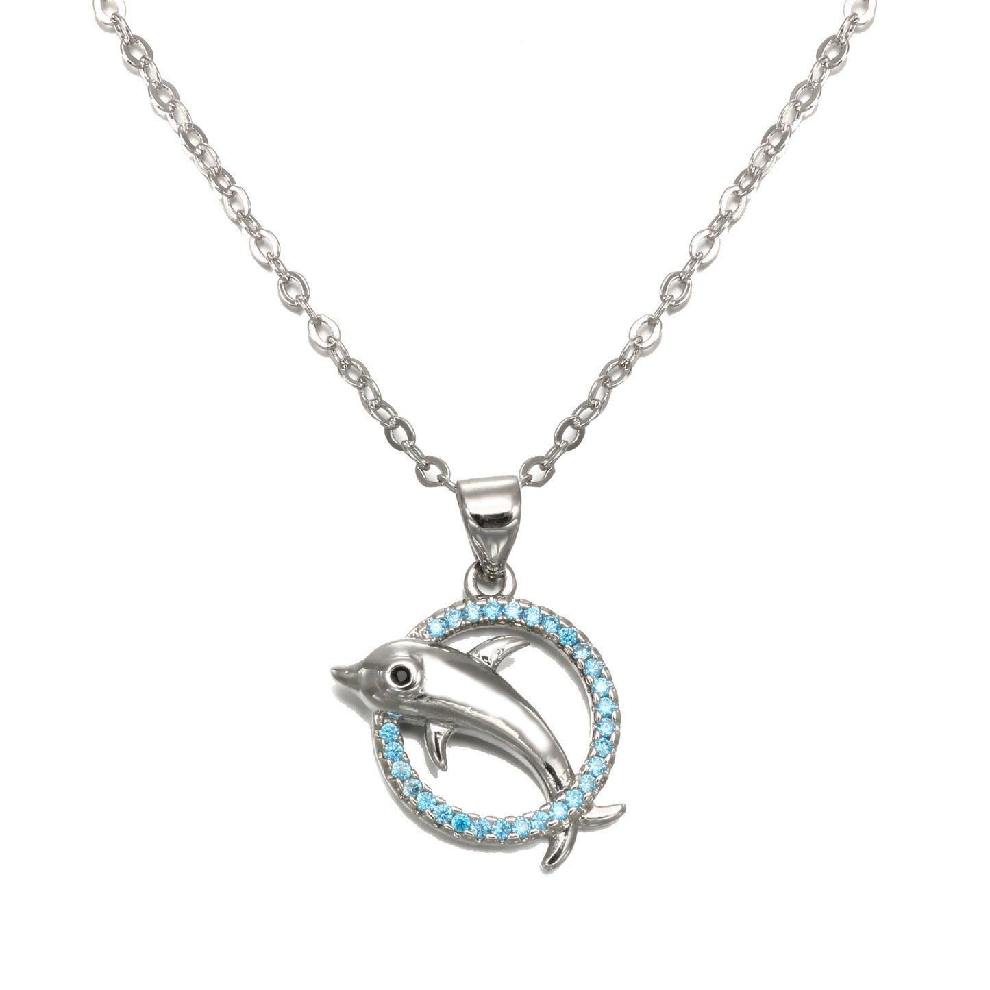 Dolphin Charm: Korean Style Copper Pendant Necklace .