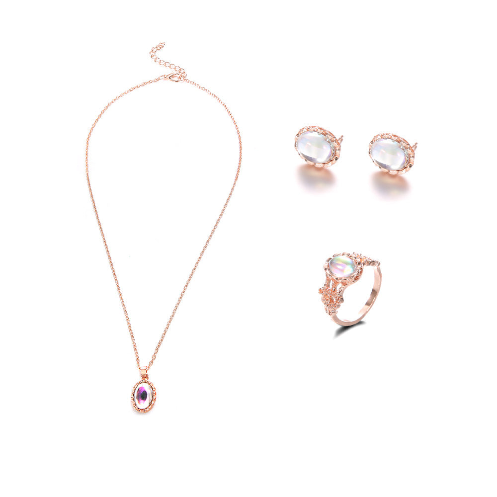 Gemstone Trend Set: Fashionable Europe Necklace, Earrings, Ring.