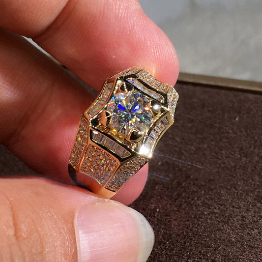 European and American luxury micro diamond jewelry ring.