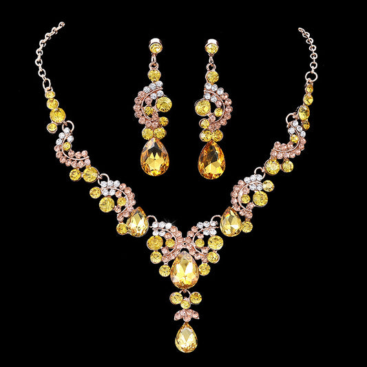 Dazzling Diamond Bridal Necklace Set | Elegant Fashion Jewelry Ensemble
