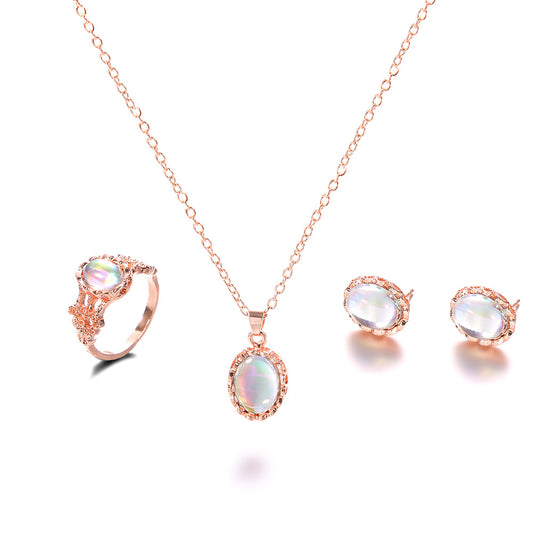 Gemstone Trend Set: Fashionable Europe Necklace, Earrings, Ring.