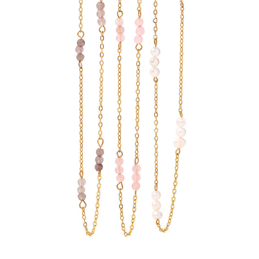 Pearl Elegance: 18K Gold-Plated Stainless Steel Necklace for Timeless Style.