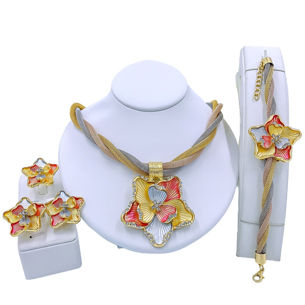 Regal Radiance: African Dubai Gold Jewelry Set for Women .