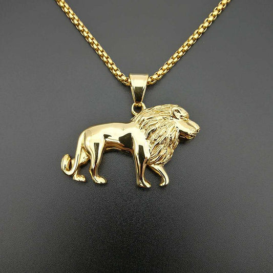 Hip Hop Necklace Titanium Steel High Polished Gold Plated.