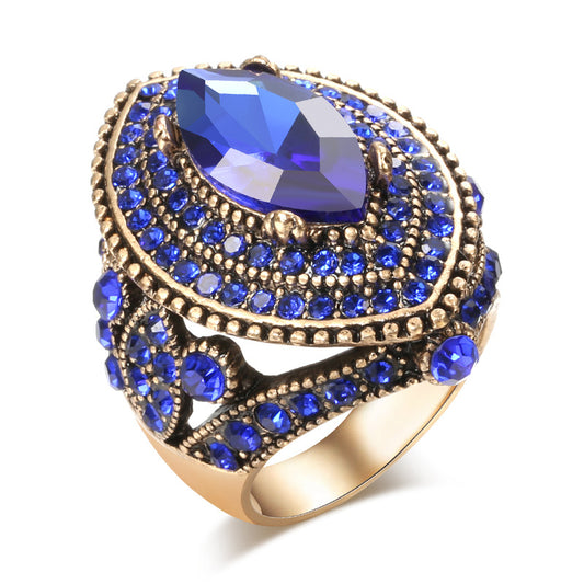 Gold Plated Crystal Gemstone Ring Fashion.