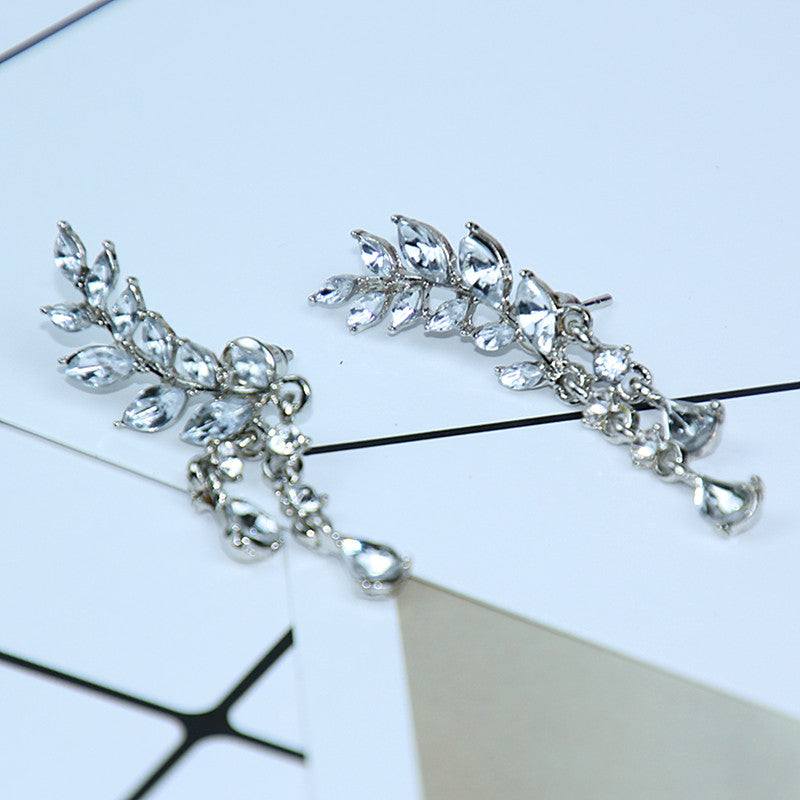 Dazzling Crystal Earrings with Zircon Accents – Timeless Jewelry
