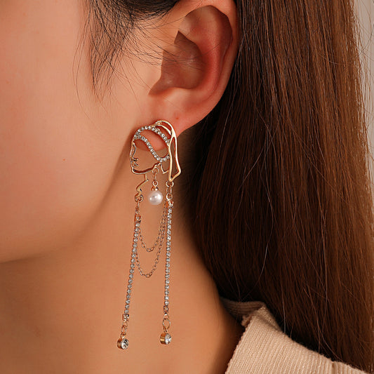 Creative Design Pearl Girl Earrings Ins Wind Long