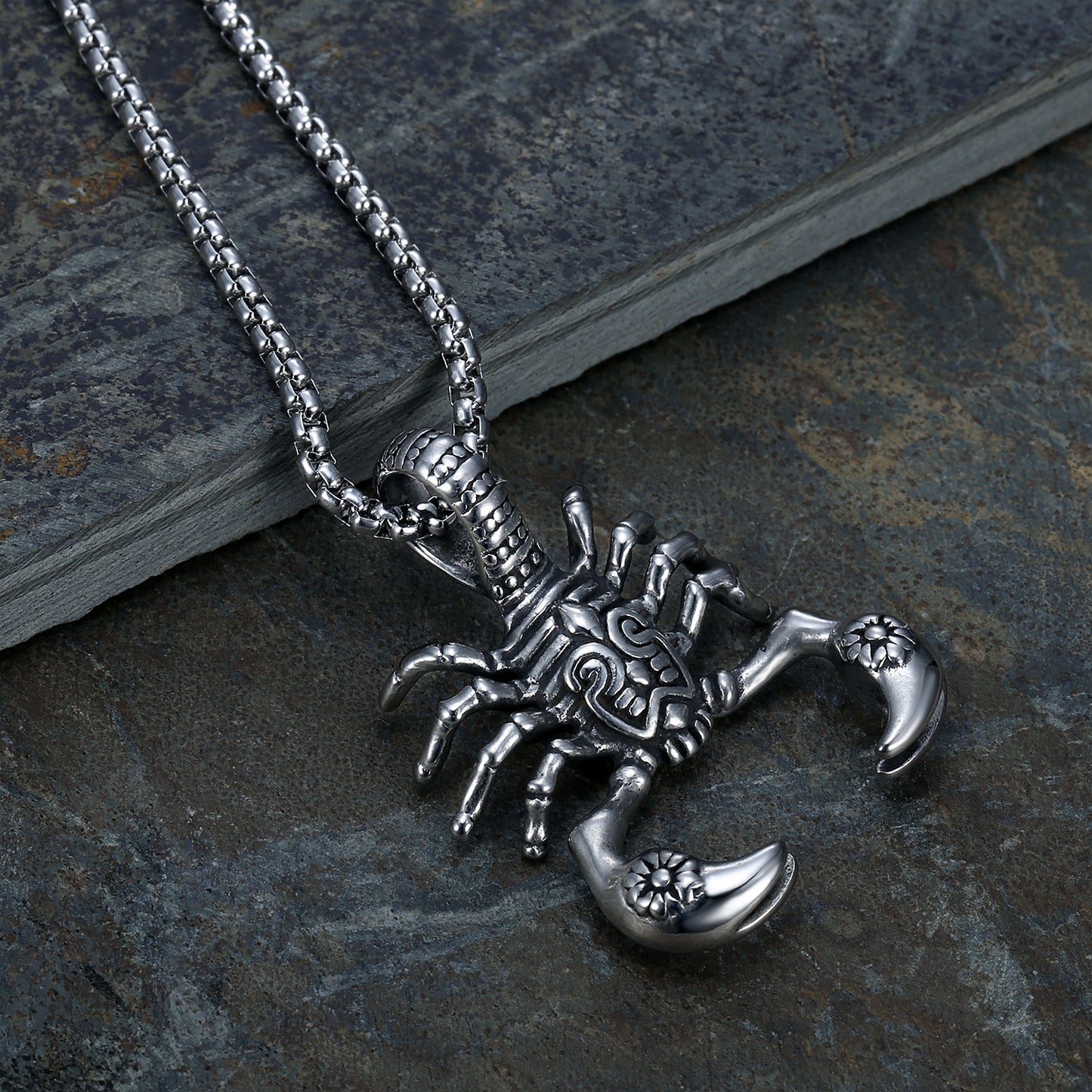 Gothic Vintage Stainless Steel Scorpion Pendant Necklace.